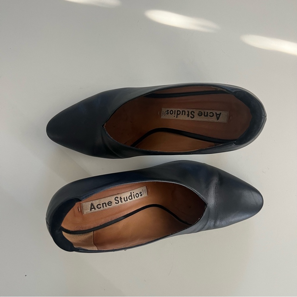 Acne Studios Black Leather Heels - Picture 2 of 8